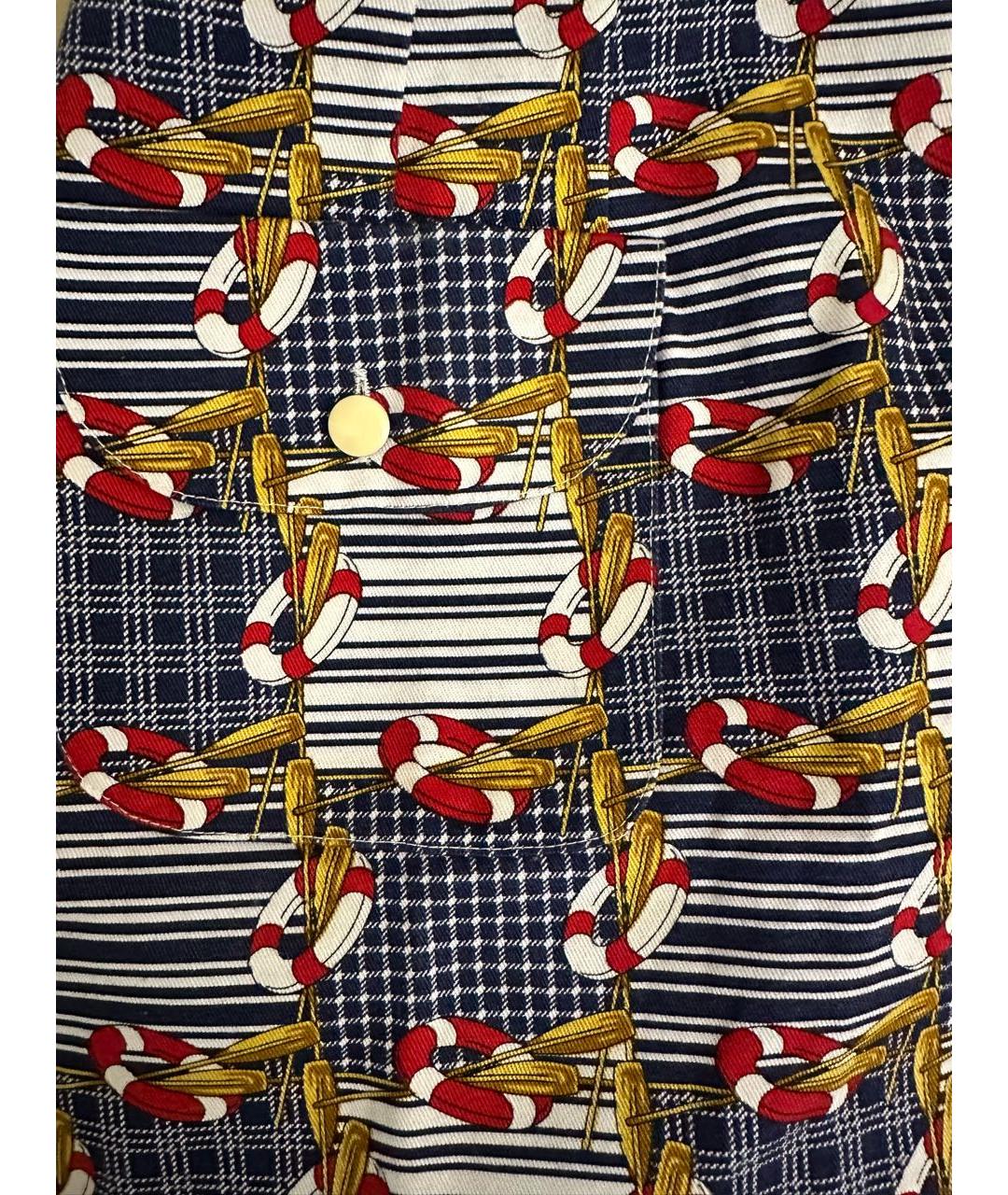 DOLCE&GABBANA Темно-синяя хлопковая юбка мини, фото 6