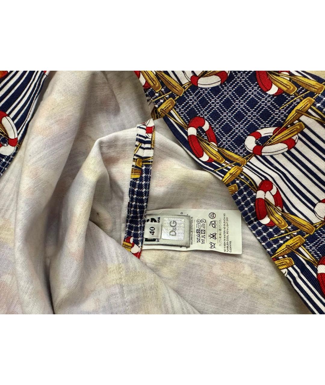 DOLCE&GABBANA Темно-синяя хлопковая юбка мини, фото 5