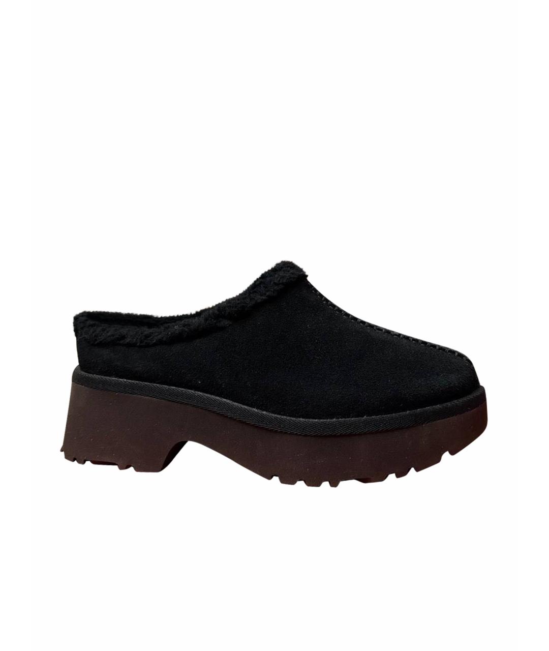 UGG AUSTRALIA Черные замшевые сабо, фото 1