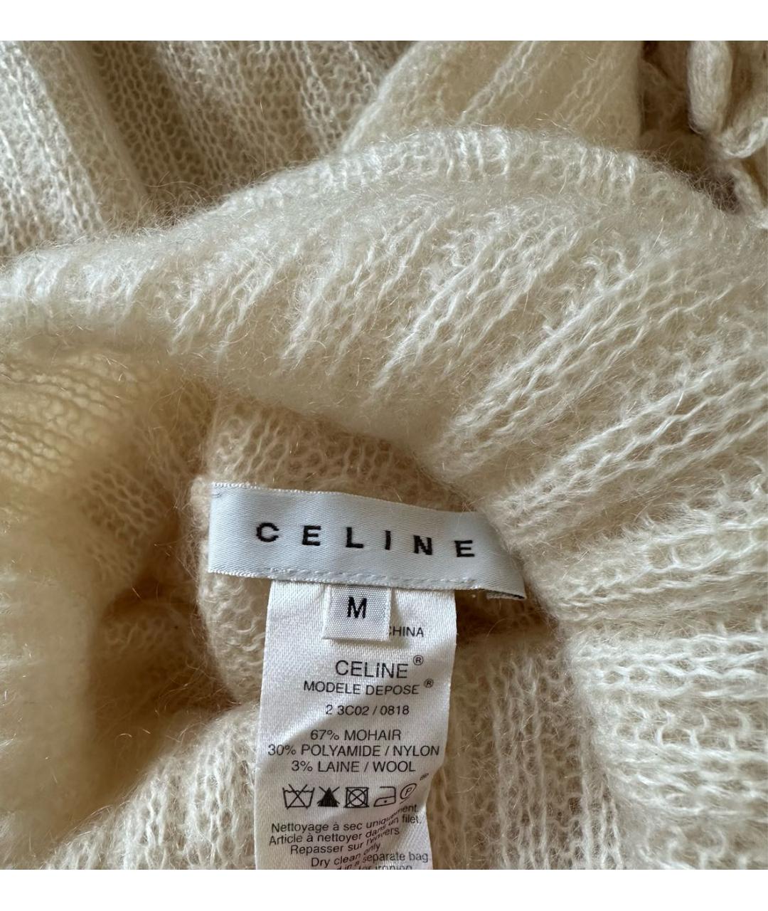 CELINE Бежевый шерстяной джемпер / свитер, фото 4