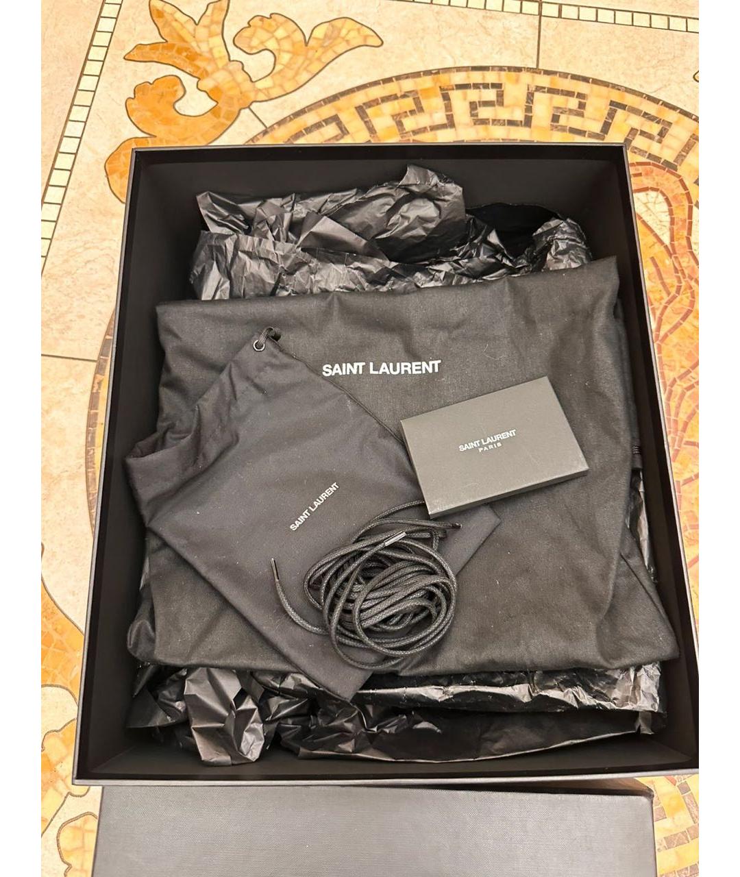 SAINT LAURENT Черные кожаные ботинки, фото 5