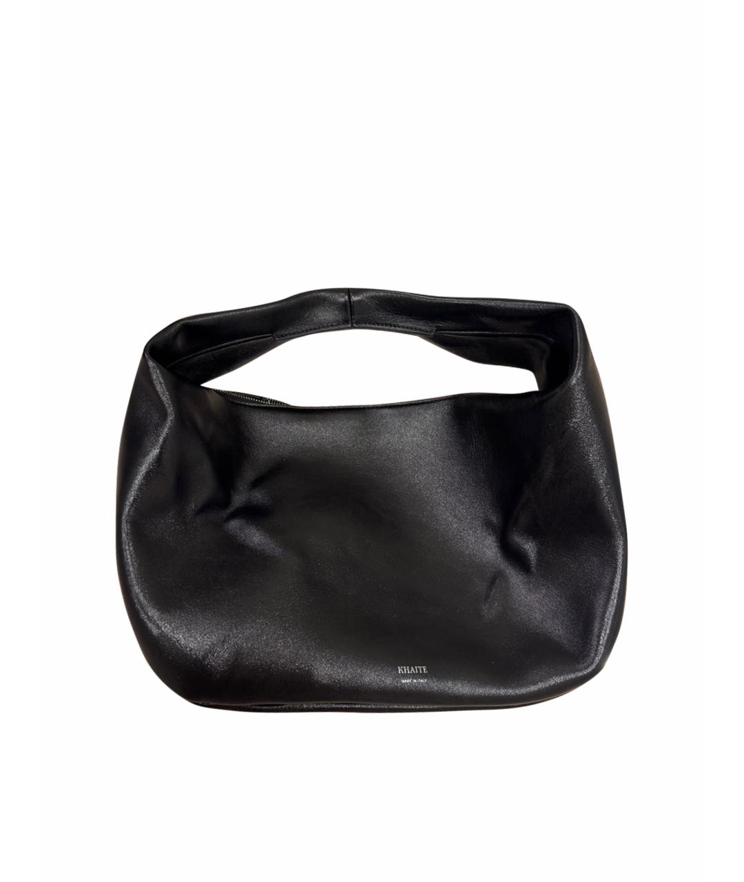 KHAITE Черная кожаная сумка с короткими ручками, фото 1