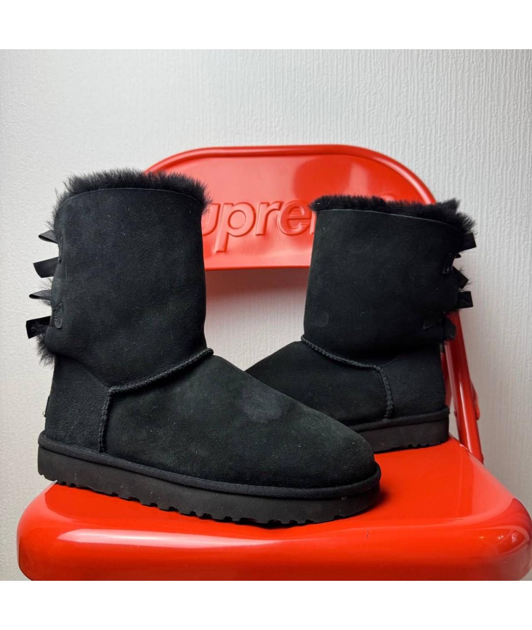 UGG AUSTRALIA Черные замшевые полусапоги, фото 6