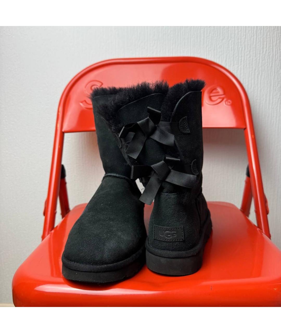 UGG AUSTRALIA Черные замшевые полусапоги, фото 4