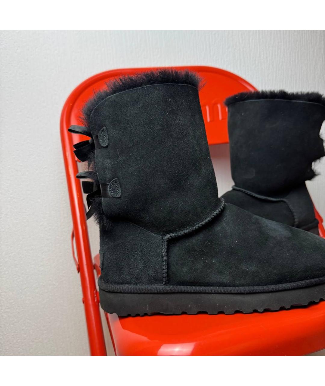 UGG AUSTRALIA Черные замшевые полусапоги, фото 3