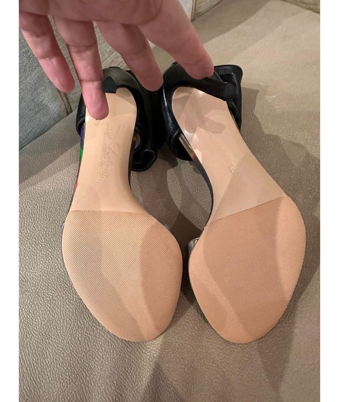 GIANVITO ROSSI Серебряные кожаные босоножки, фото 3