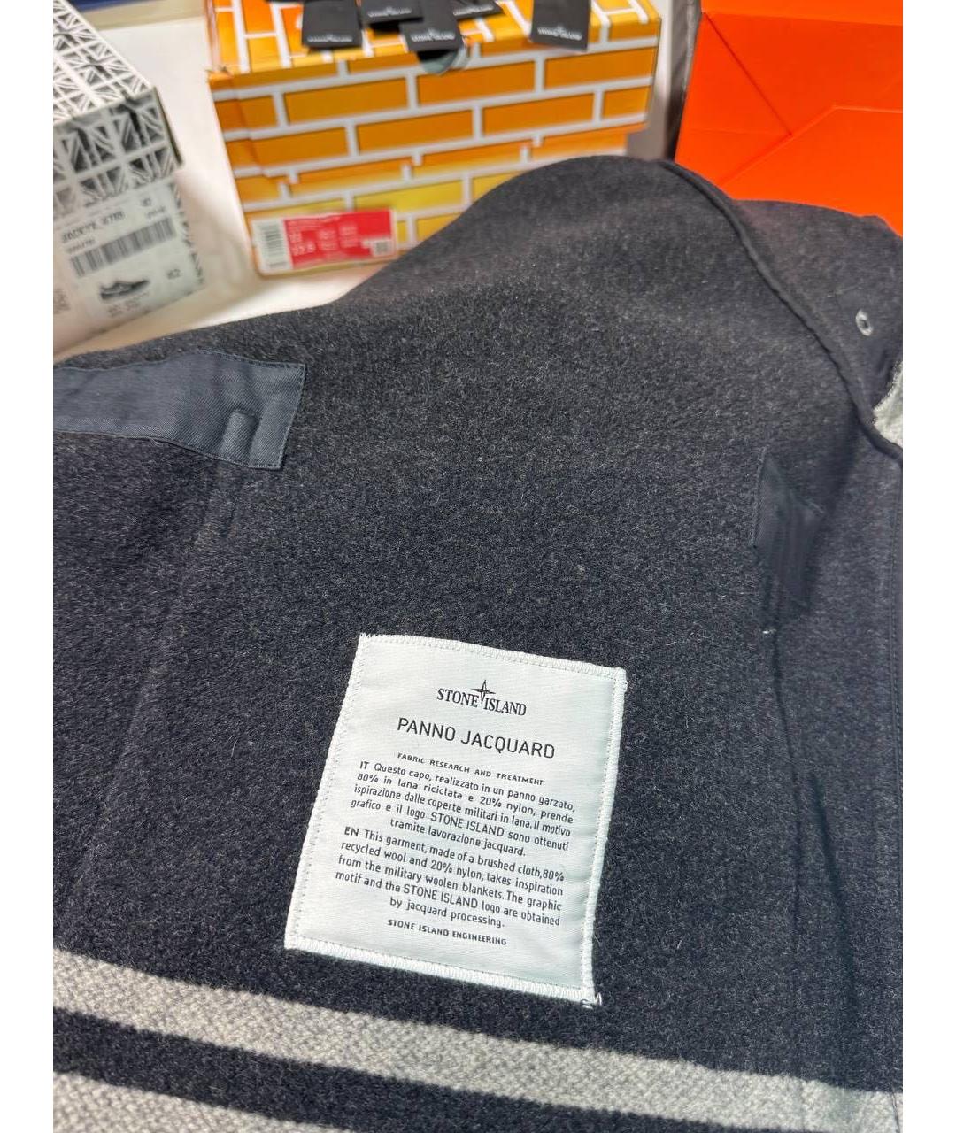 STONE ISLAND Серая шерстяная куртка, фото 5