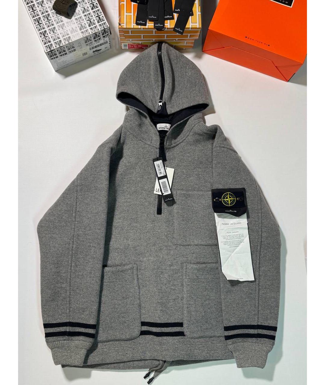 STONE ISLAND Серая шерстяная куртка, фото 7