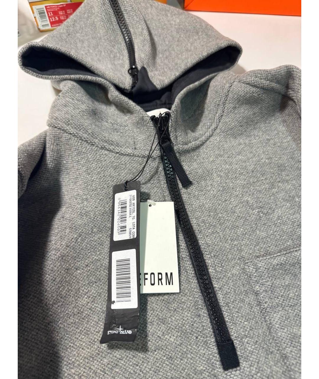 STONE ISLAND Серая шерстяная куртка, фото 4