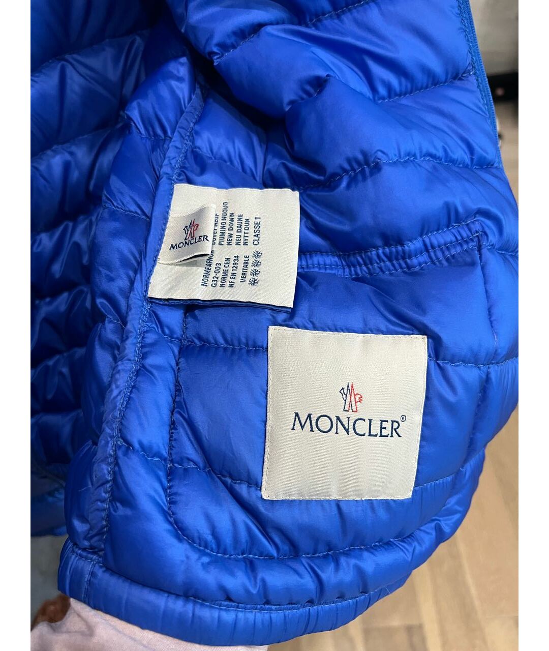 MONCLER Синяя полиэстеровая куртка, фото 3