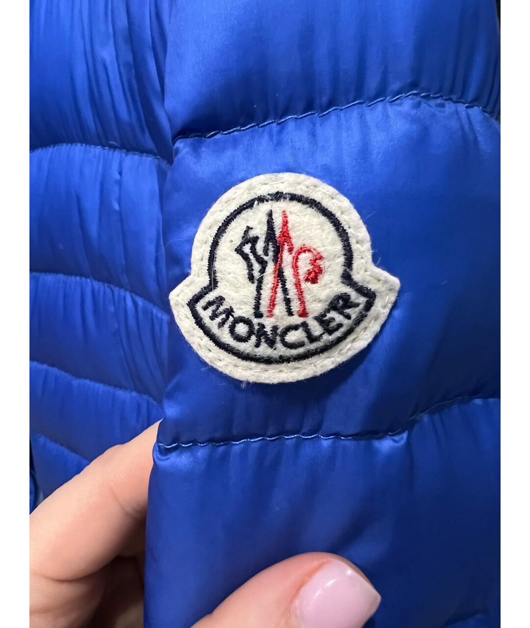 MONCLER Синяя полиэстеровая куртка, фото 5