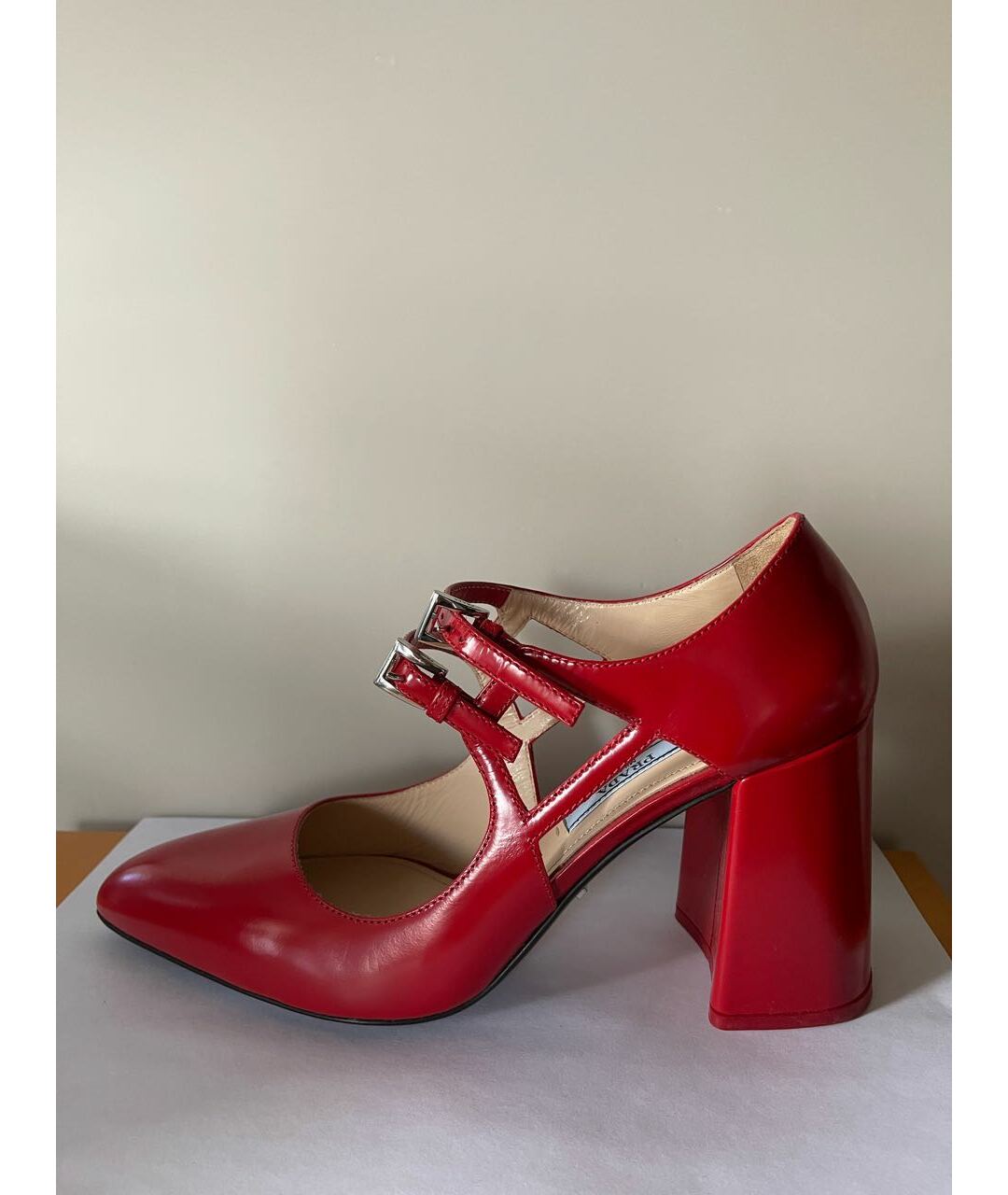 PRADA Красные кожаные туфли, фото 8