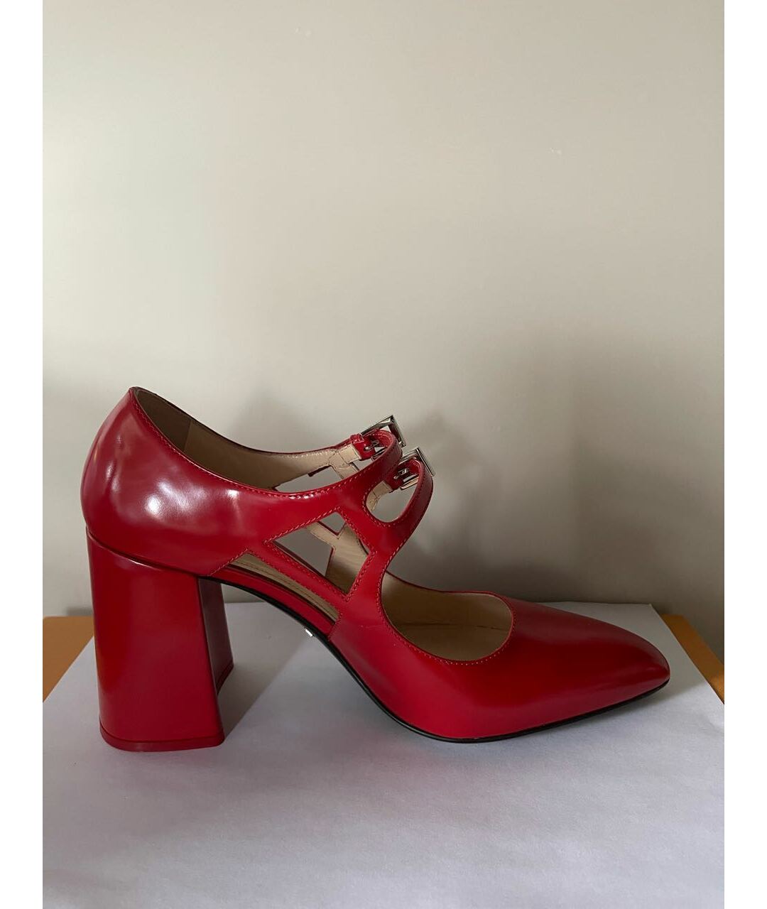 PRADA Красные кожаные туфли, фото 9