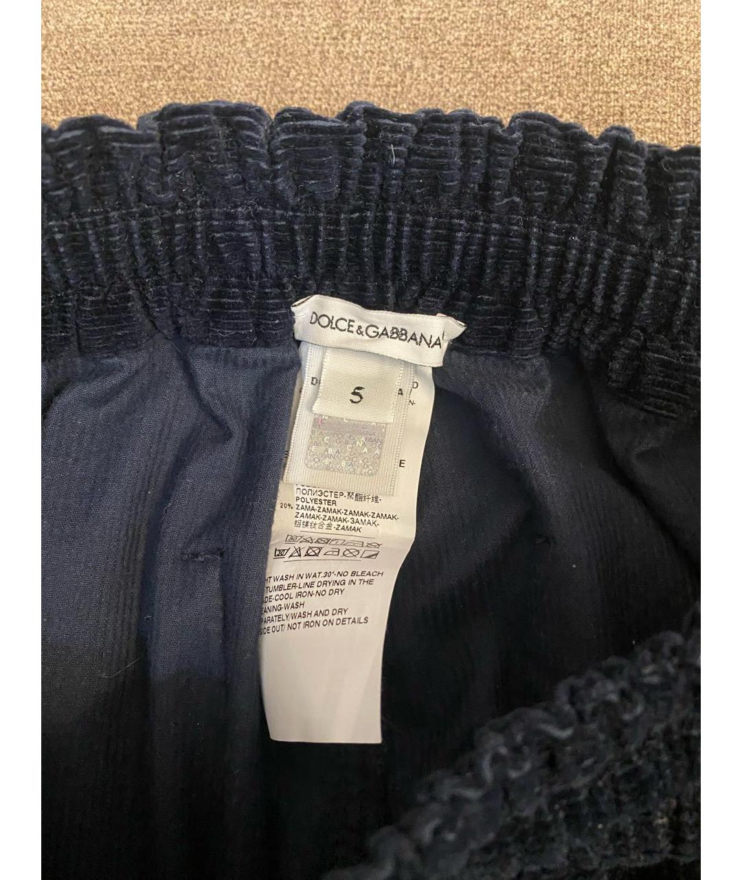 DOLCE & GABBANA KIDS Темно-синие хлопковые детские джинсы, фото 4