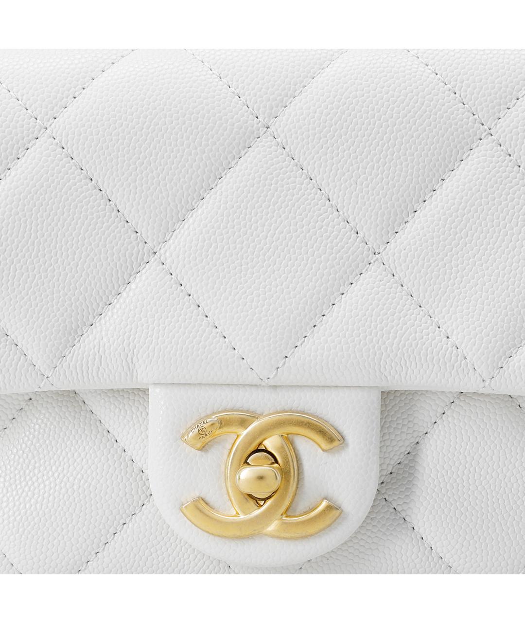 CHANEL Белая кожаная сумка через плечо, фото 5