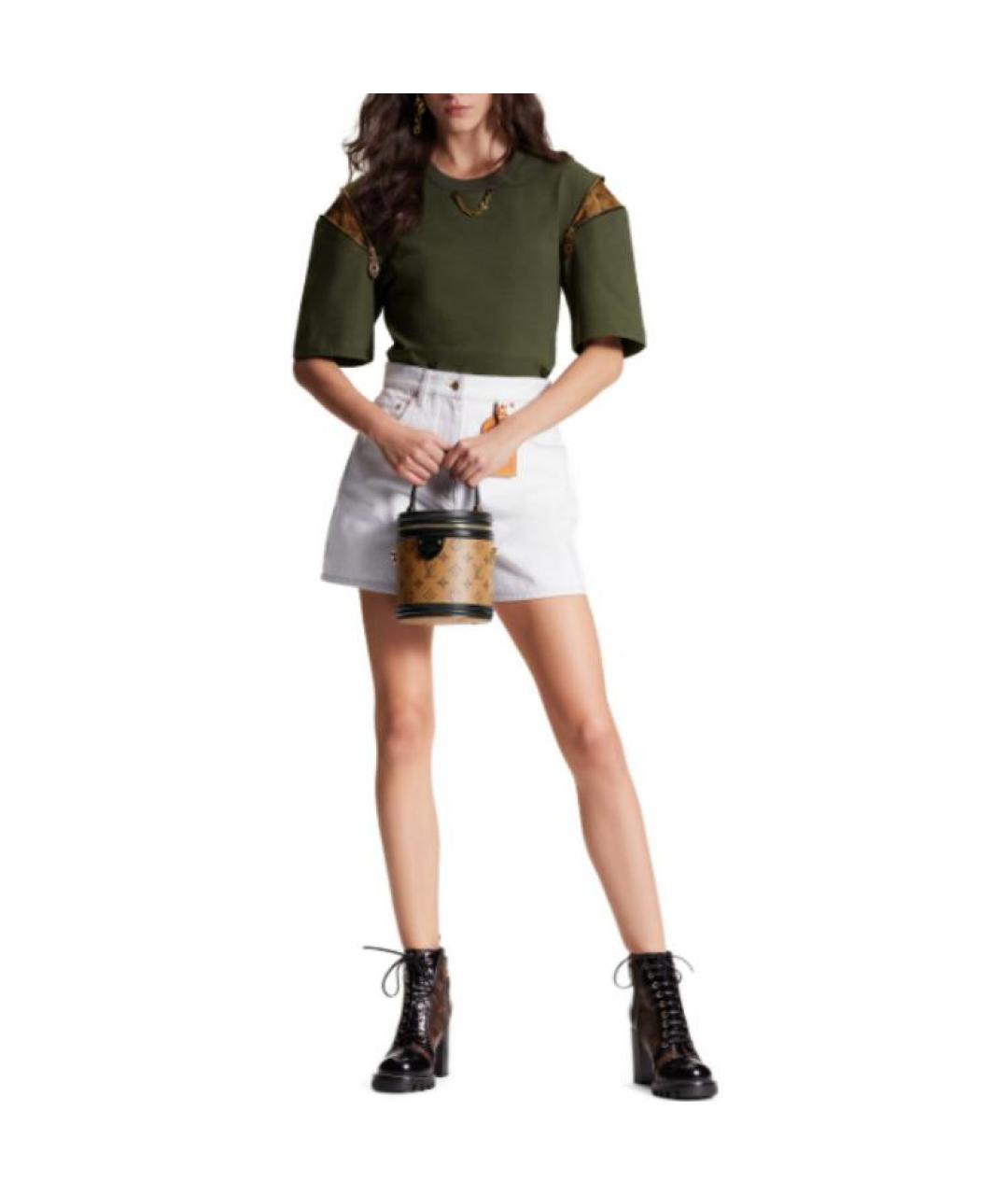 LOUIS VUITTON Хаки хлопковая футболка, фото 4