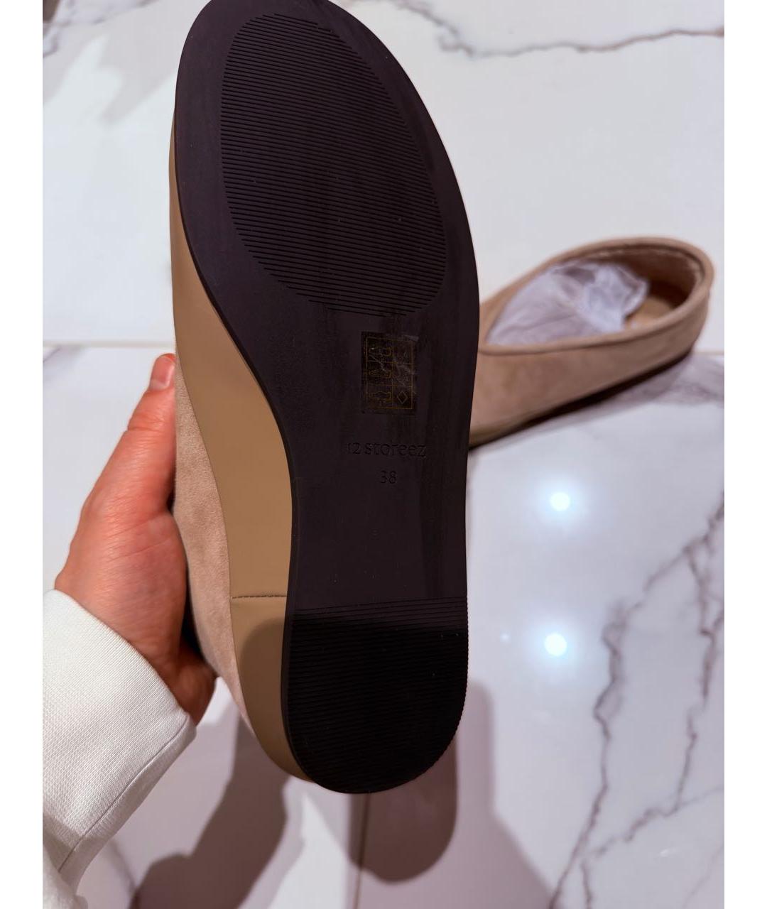 12 STOREEZ Бежевые замшевые лоферы, фото 6