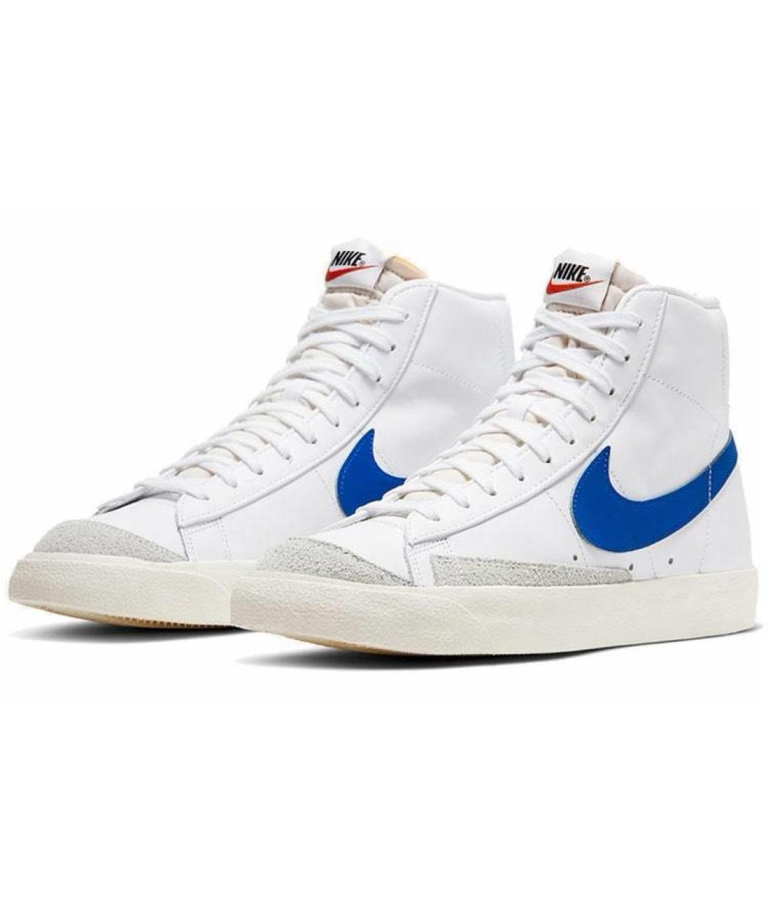 NIKE Белые кожаные высокие кроссовки / кеды, фото 2