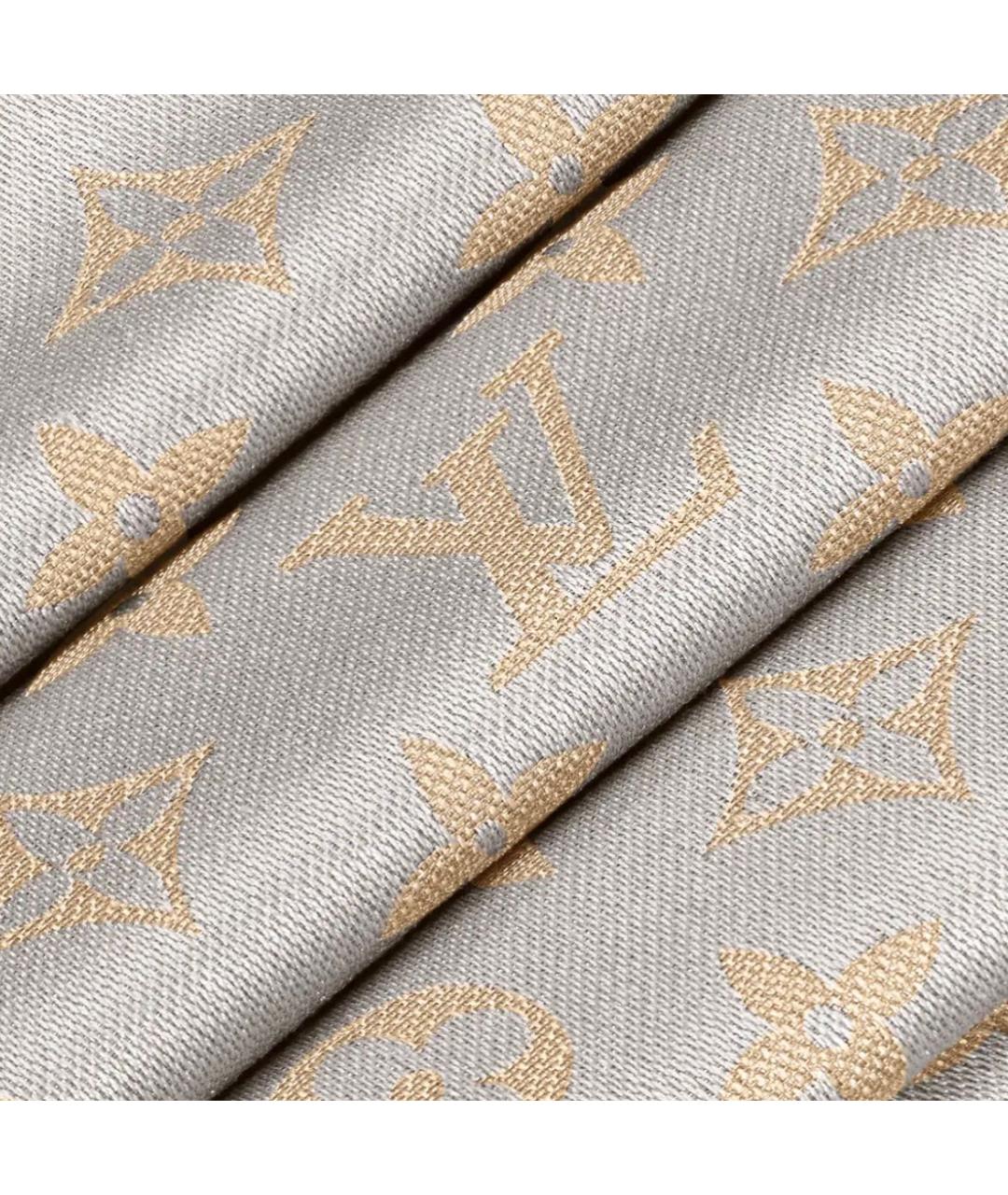 LOUIS VUITTON Бежевый шелковый платок, фото 4