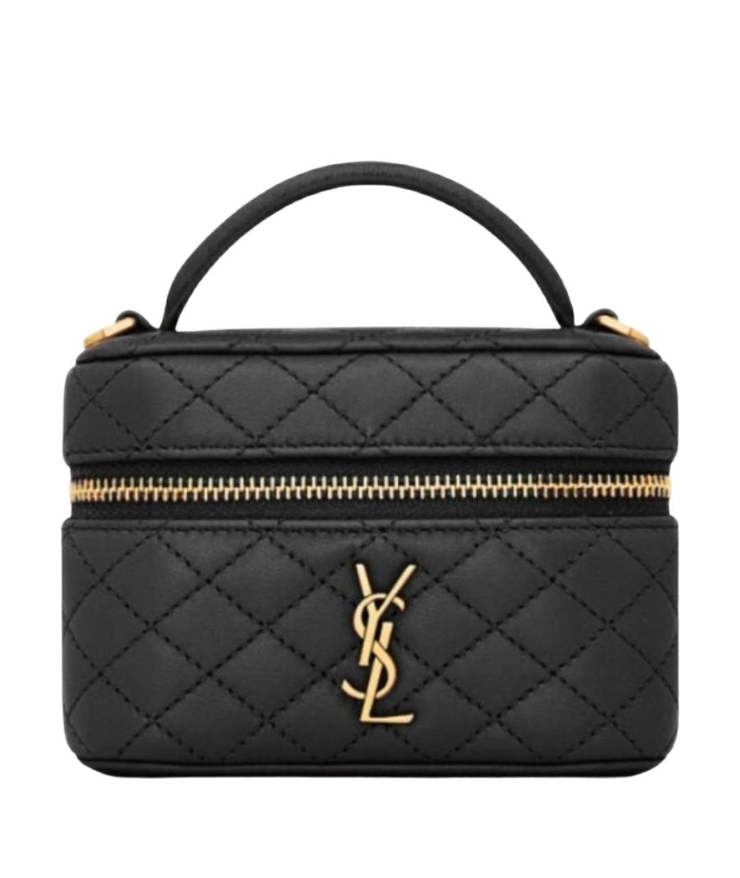 SAINT LAURENT Черная кожаная сумка через плечо, фото 1