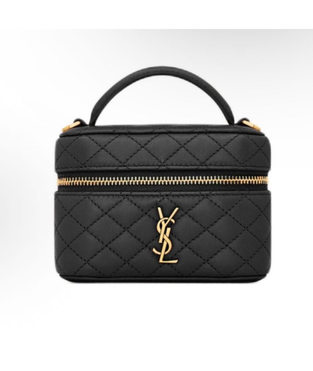 SAINT LAURENT Черная кожаная сумка через плечо, фото 6