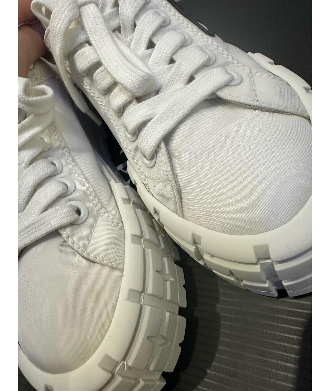 PRADA Белые текстильные кеды, фото 7