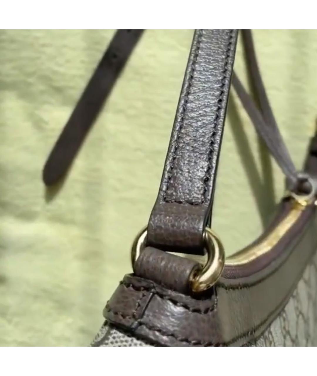 GUCCI Бежевая тканевая сумка через плечо, фото 6