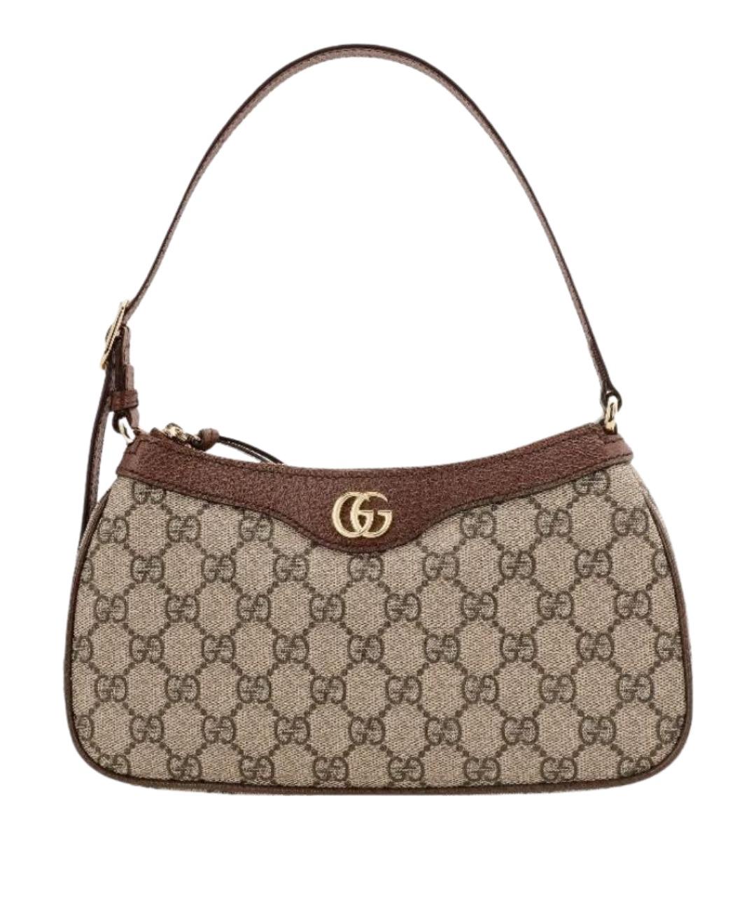 GUCCI Бежевая тканевая сумка через плечо, фото 1