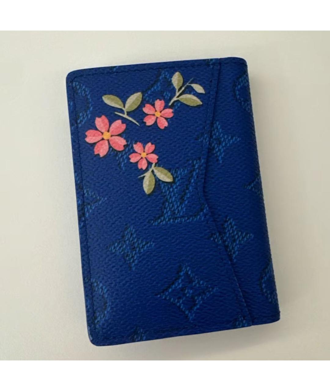 LOUIS VUITTON Синий кожаный кошелек, фото 3