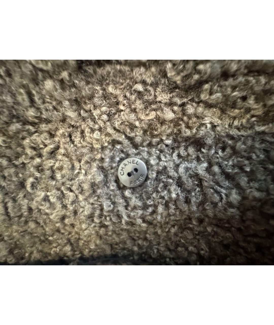 CHANEL Антрацитовая меховая дубленка, фото 8