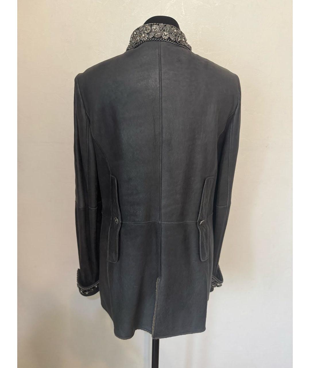 CHANEL Антрацитовая меховая дубленка, фото 2