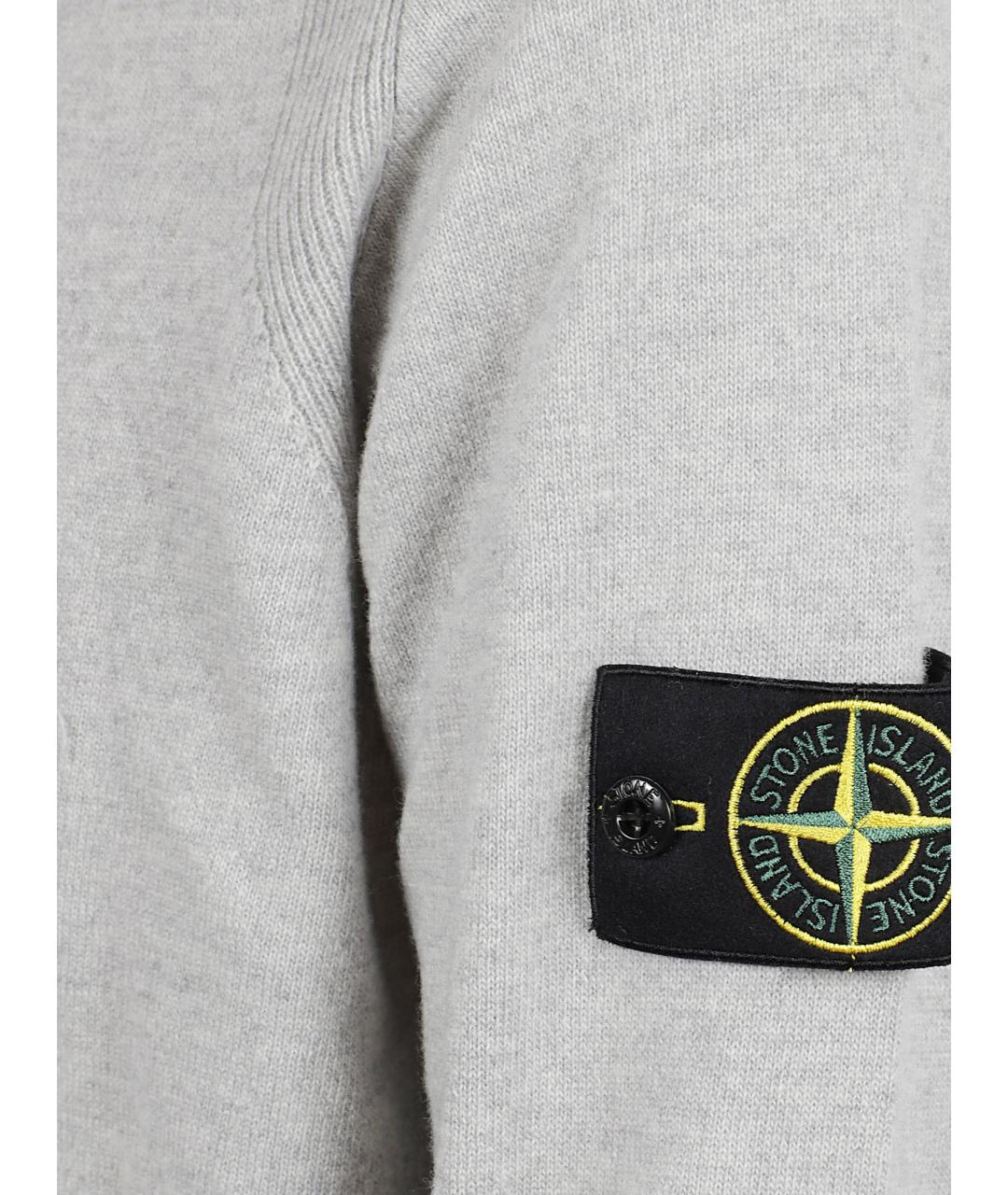 STONE ISLAND Серый шерстяной джемпер / свитер, фото 2