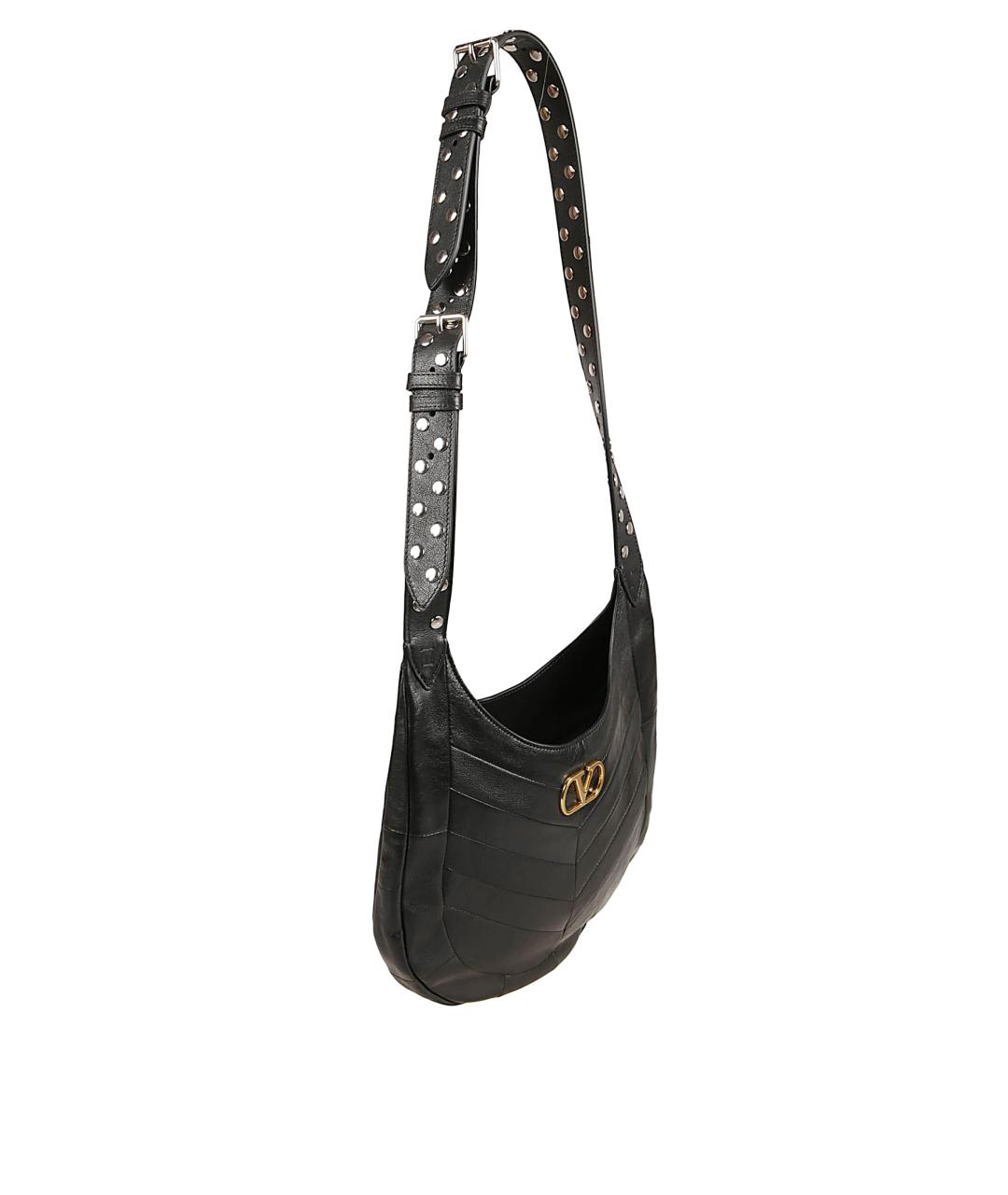 VALENTINO Черная кожаная сумка через плечо, фото 3
