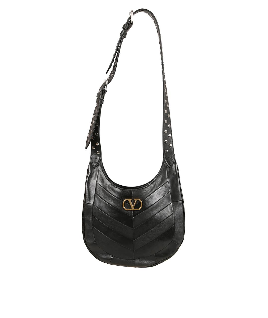 VALENTINO Черная кожаная сумка через плечо, фото 1