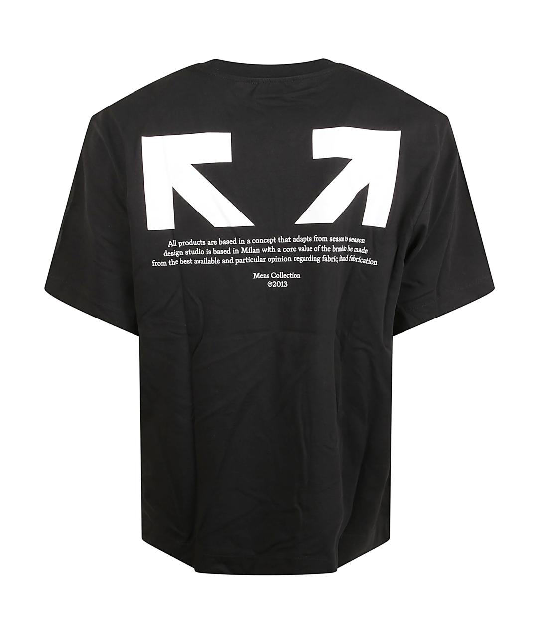 OFF-WHITE Черная хлопковая футболка, фото 2