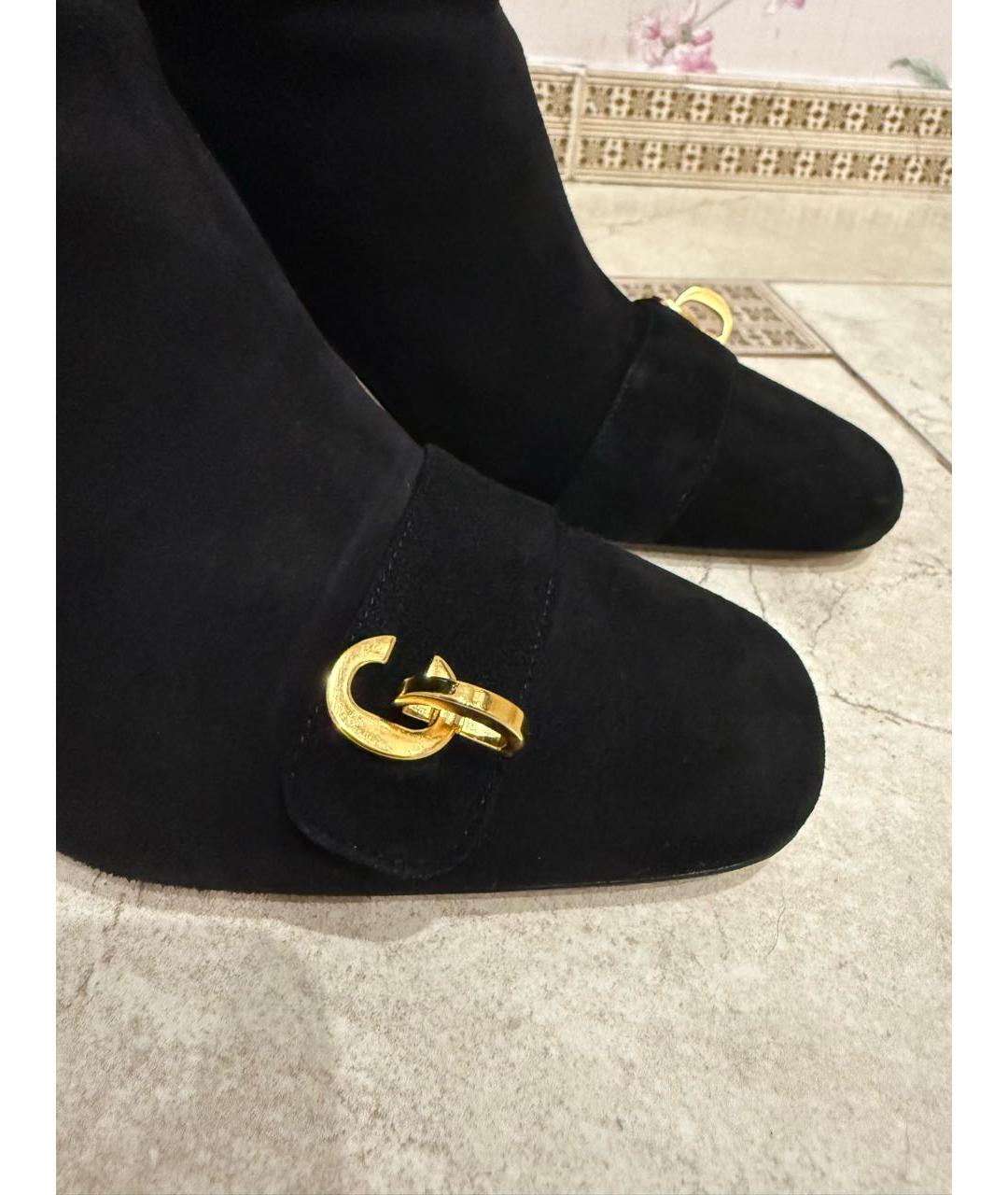 CHRISTIAN DIOR Черные замшевые ботфорты, фото 4