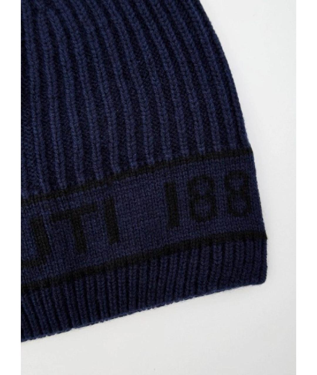 CERRUTI 1881 Темно-синяя шерстяная шапка, фото 3