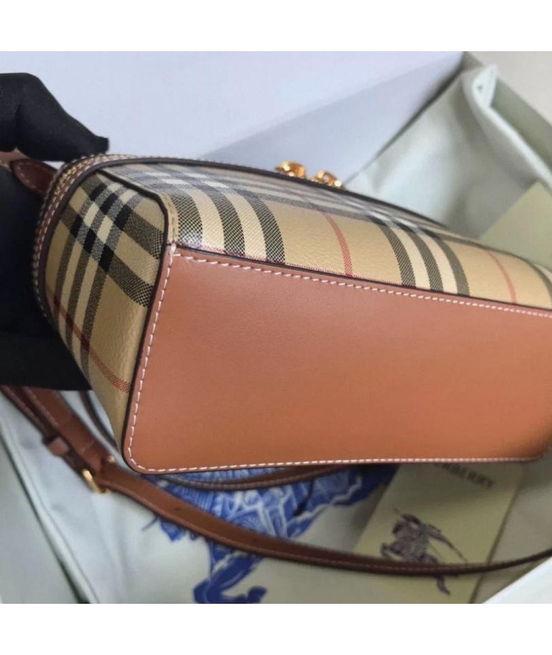BURBERRY Бежевая сумка с короткими ручками, фото 6