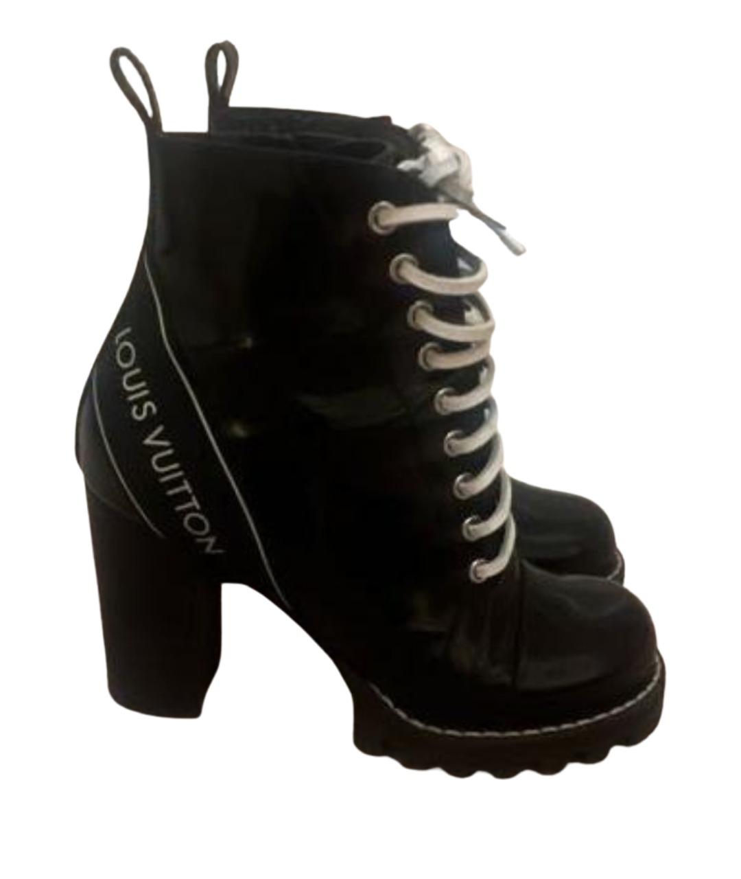 LOUIS VUITTON Черные ботильоны из лакированной кожи, фото 1