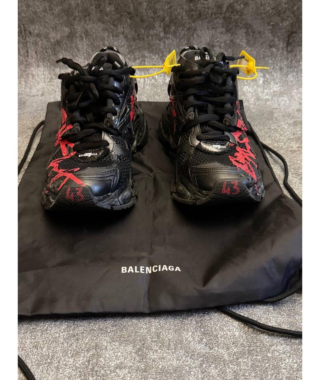 BALENCIAGA Черные синтетические низкие кроссовки / кеды, фото 5