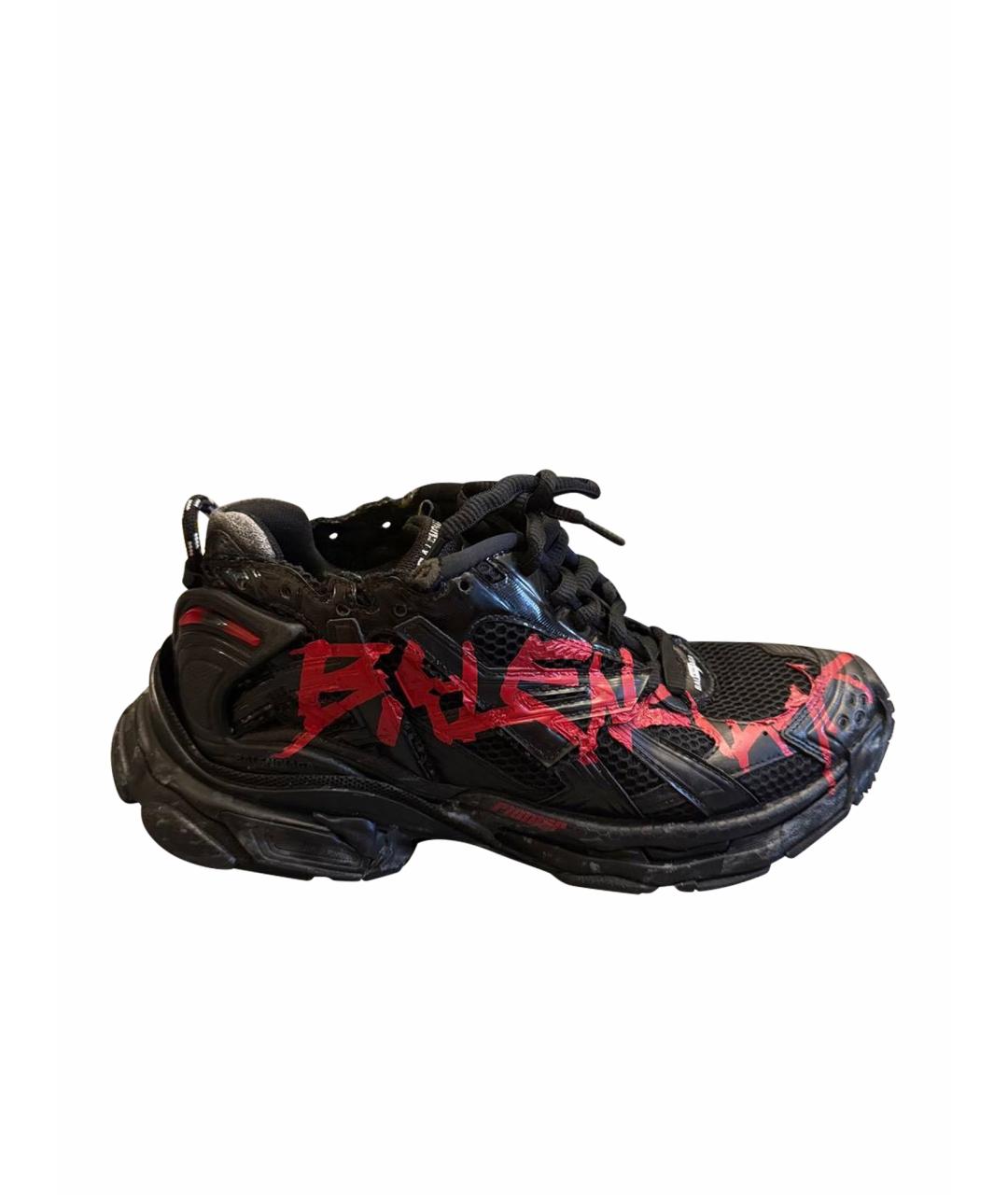 BALENCIAGA Черные синтетические низкие кроссовки / кеды, фото 1