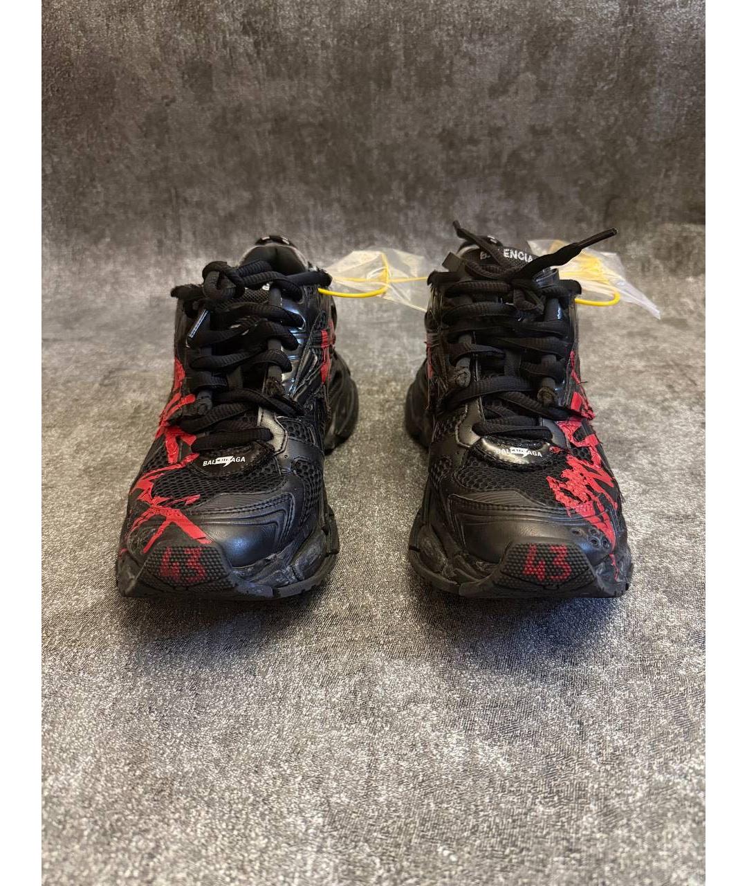 BALENCIAGA Черные синтетические низкие кроссовки / кеды, фото 2