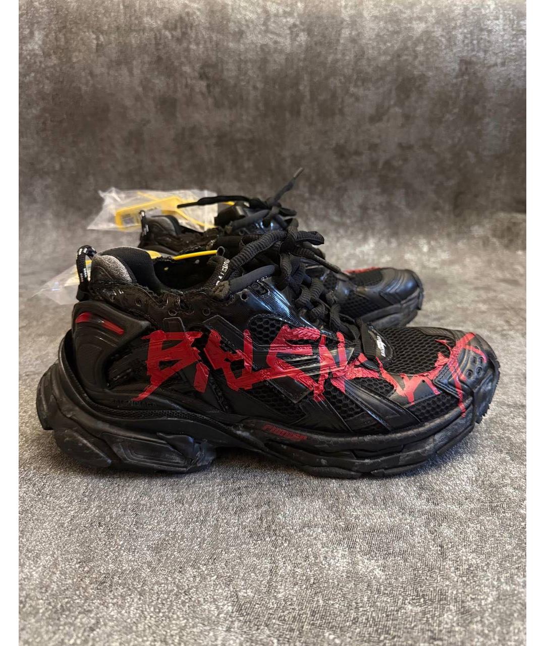 BALENCIAGA Черные синтетические низкие кроссовки / кеды, фото 6