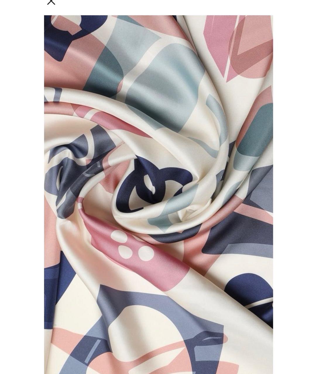 CHANEL Бежевый шелковый платок, фото 2