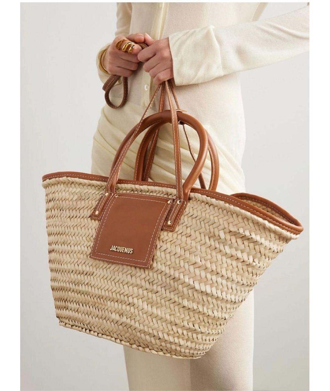 JACQUEMUS Бежевая пляжная сумка, фото 7