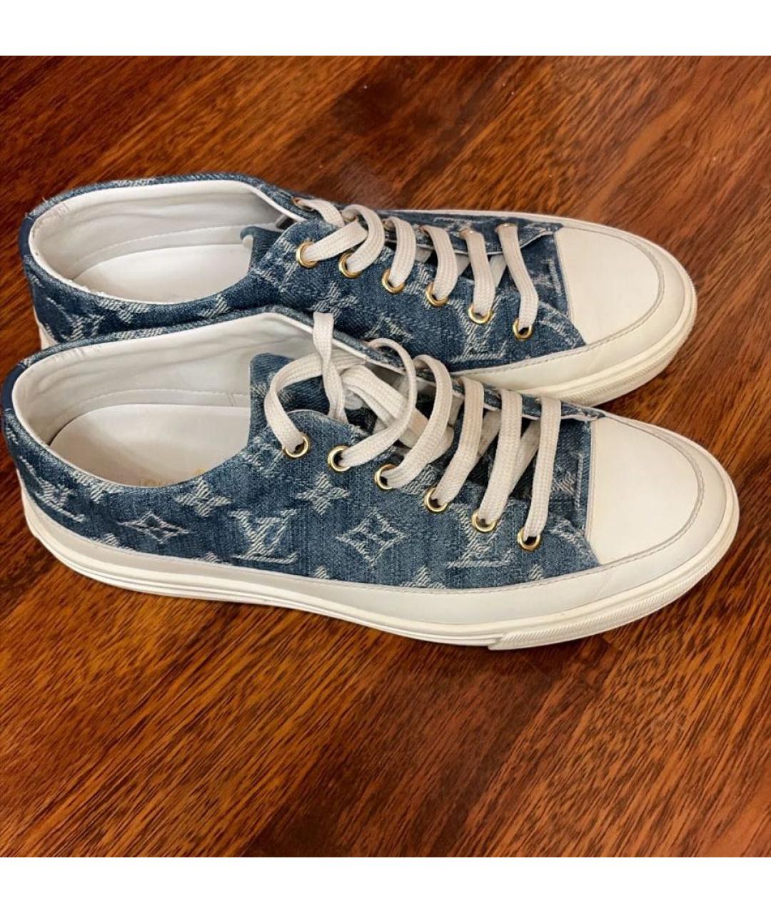 LOUIS VUITTON Синие текстильные кеды, фото 4