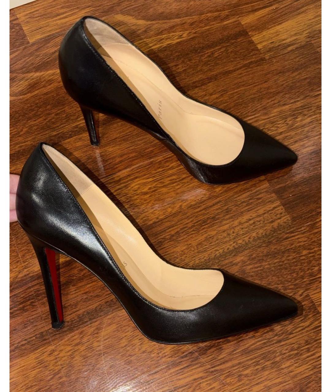 CHRISTIAN LOUBOUTIN Черные кожаные туфли, фото 6