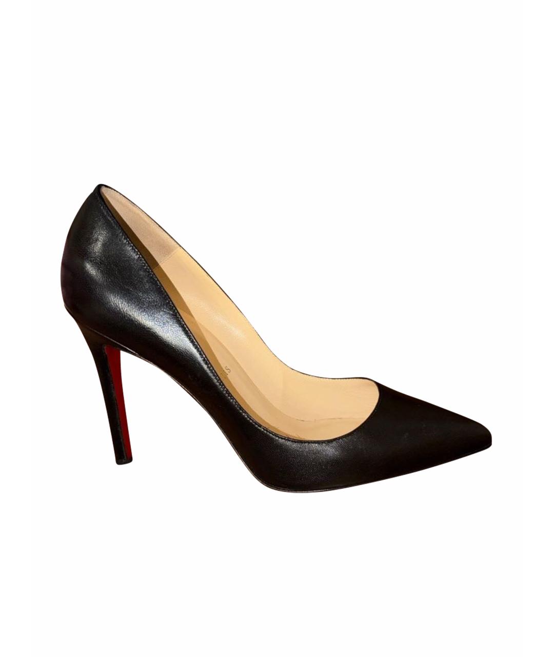 CHRISTIAN LOUBOUTIN Черные кожаные туфли, фото 1