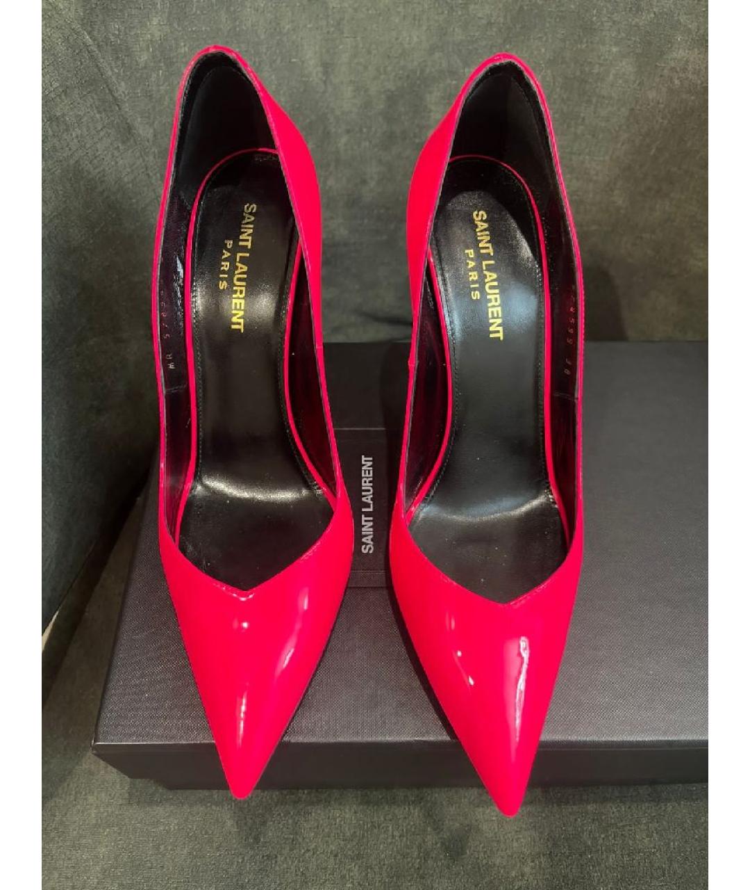 SAINT LAURENT Фуксия туфли из лакированной кожи, фото 2