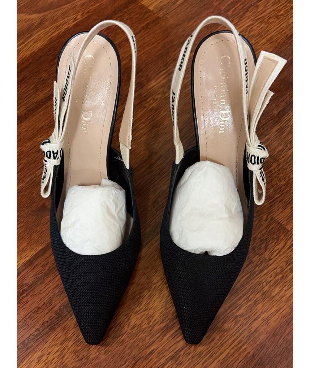 CHRISTIAN DIOR Черные текстильные туфли, фото 2